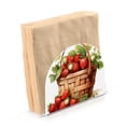 thumbnail image 2 of Strawberry with Leaves Acrylic Napkin Holder Clear Paper Tissue Dispenser Kitchen Dining Room Bathroom Party Hotel, 2 of 8