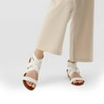 thumbnail image 5 of Womens Summer Stylish Low Wedge Sandals with Elastic Gladiator Ankle Straps, 5 of 5