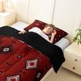 thumbnail image 3 of jejeloiu Southwest Tribal Twin Comforter Sets,Aztec Print Bedding Set For Boys,Red Black,Black Reversible,2-Piece,1 Comforter and 1 Pillowcase, 3 of 7