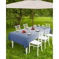 thumbnail image 4 of Navy Blue Ombre Outdoor Rectangle Tablecloth with Umbrella Hole and Zipper, Blue Color Gradient Waterproof Table Cover, Farmhouse Washable Patio Tablecloths for Party Picnic, 60"x102", 4 of 6