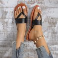thumbnail image 6 of Strappy Sandals for Women, Womens Strappy Sandals, Sandals Woman, Sandals With Back Strap, Women's Slide Flat Sandals Comfortable Slip On Flip Flop Thong Sandals With Spring Summer Sandals, Black 5.5, 6 of 7