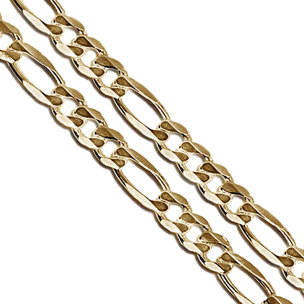 Gold Plated Figaro Chain 6mm New Solid Link Necklace 