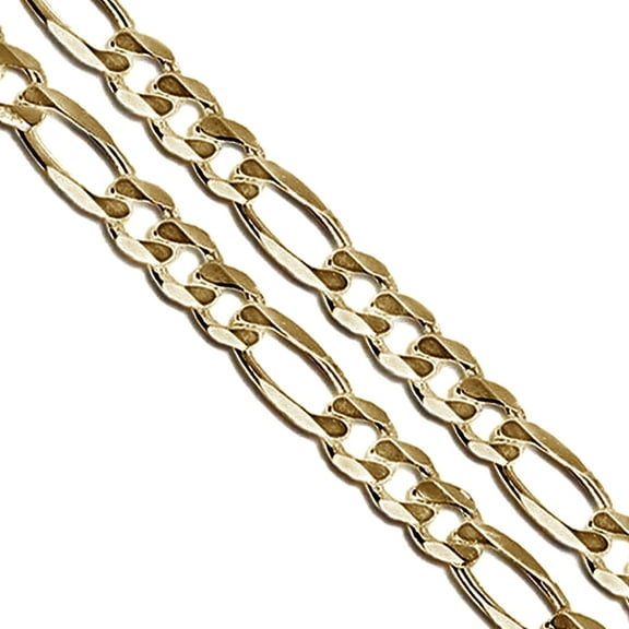 Gold-Tone Stainless Steel Figaro Chain 6mm Solid Link Necklace 30" Gray Jewelry Female Unisex