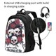 thumbnail image 2 of Fotbe Gothic Skulls And Roses Mochila con Estampado y Puerto USB para Hombre y Mujer, Mochila Antirrobo, Mochila de Viaje, Mochila Escolar, Mochila Universitaria, 2 of 7