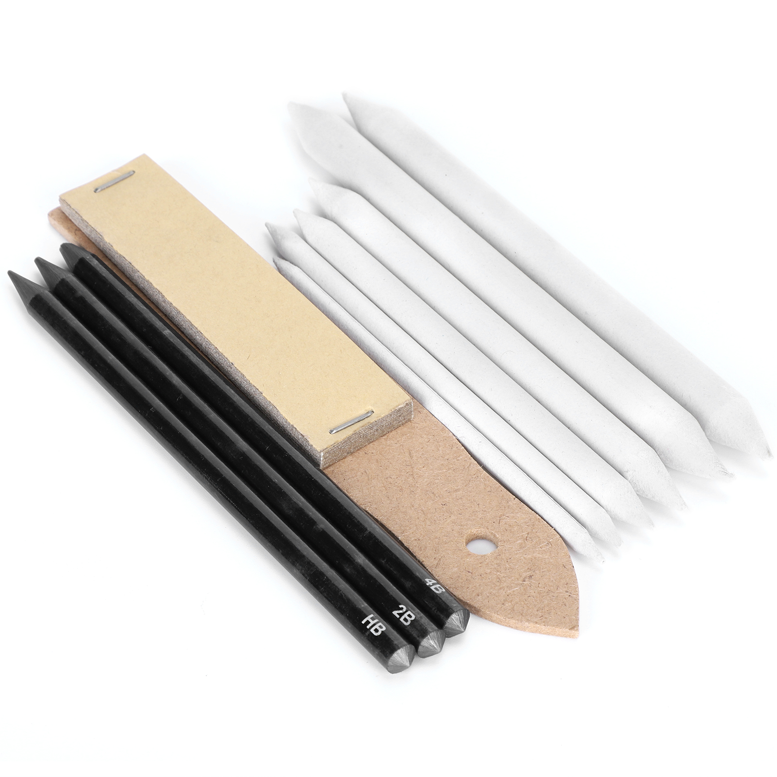 Mavis Laven 10Pcs Charcoal Sketch Drawing Tool With Sandpaper Blending Stump Paiting Supplies