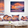 thumbnail image 3 of Designart Bright Panoramic Sunset Over Sea - Landscape Printed Throw Pillow - 18x18, 3 of 4