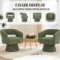 thumbnail image 4 of CRERIYO 360° Swivel Accent Chair Set of 2, Cloud Velvet Upholstered Barrel Seat with a Pillow, Round Lounge seating for Living Room, Green, 4 of 6