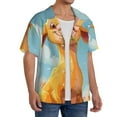 thumbnail image 2 of Balery Happy Goat In Meadow Camisa Casual de Manga Corta con Botones para Hombre, Texturizada, Estilo Cubano, para Playa, Verano-Medium, 2 of 5