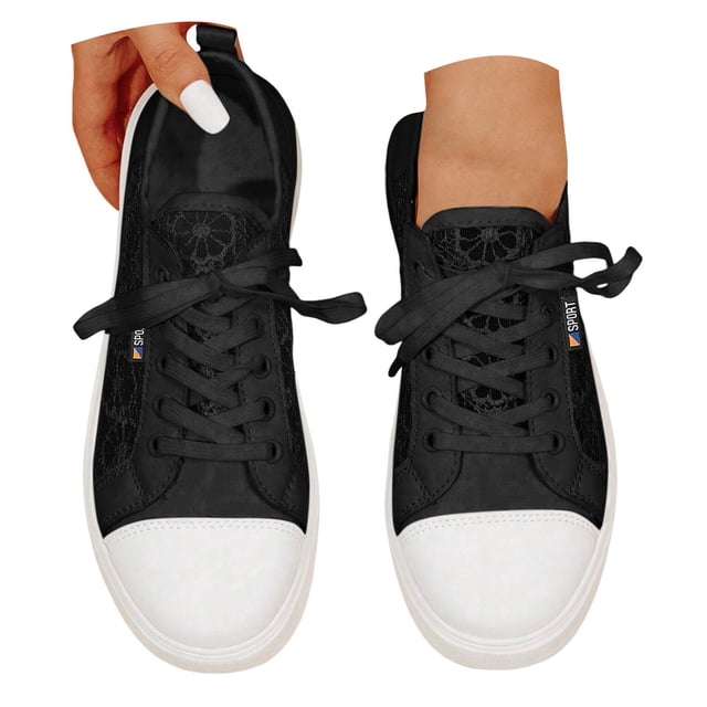 DXOUPM Chaussures pour Femmes Mode Plates à Lacets Chaussures Décontractées Confortables Semelle Souple Chaussures de Marche