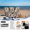 thumbnail image 5 of Wukai Dark Enchanted Flowers And Birds Print Zipper Bag,large Beach Tote Bag,Waterproof Sandproof Bag,Grocery and Picnic Tote Travel Bag, 5 of 5