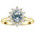 thumbnail image 2 of Star K � Classic Oval 7x5 Lady Diana Halo Genuine Aquamarine Ring, 2 of 9