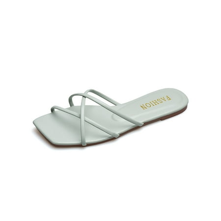 

Crocowalk Ladies Slides Beach Flat Sandals Slip On Sandal Women s Slippers Indoor Outdoor Comfortable Summer Green 5.5