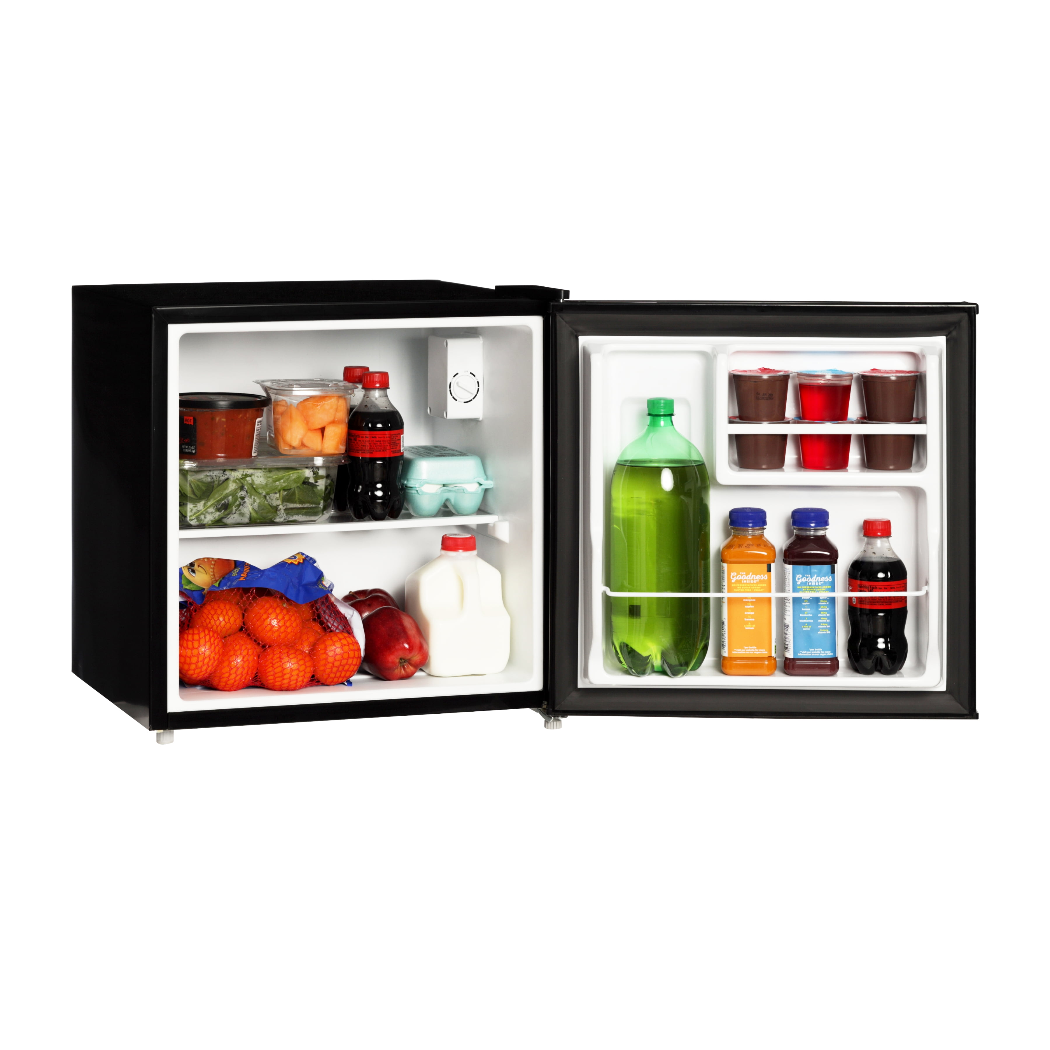 Mainstays 1.7 Cu Ft Compact Mini Refrigerator, Black, Single Door Small Fridge for Dorm Room, Bedroom & Office