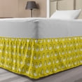 thumbnail image 1 of Animal Bed Skirt, Repetitive Pattern of Cartoonish Exotic Funny Lemurs, Elastic Bedskirt Dust Ruffle Wrap Around for Bedding Decor, 4 Sizes, Earth Yellow, by Ambesonne, 1 of 2