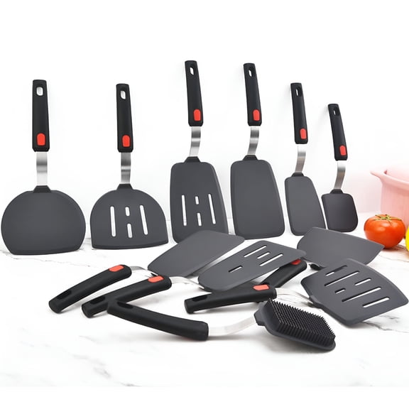 ACDANC 2026 New Silicone Spatula Turner,Heat Resistant Kitchen Spatulas for Nonstick Cookware,Bpa Free Cooking Utensils,Comfortable Soft Handle,Ideal Rubber Spatula Set for Flipping Fish,Egg