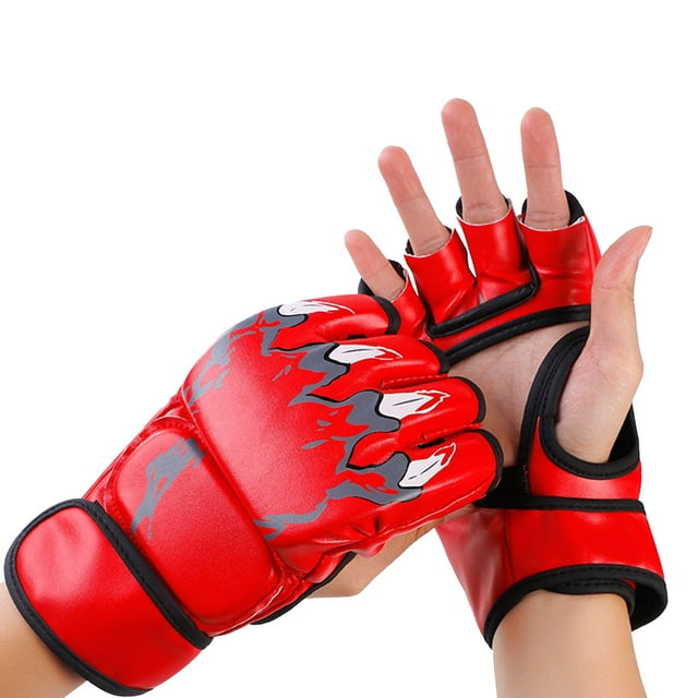 p>Gants Demi-Doigt Kickboxing, Gants de Sparring Kickboxing Réglables pour le Combat/p>