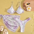 thumbnail image 4 of Women Two Piece Bikini Set with Underwire Top and High Waist Wrap Skirt Swimsuit for Beach Pool Vacation Purple L, 4 of 5