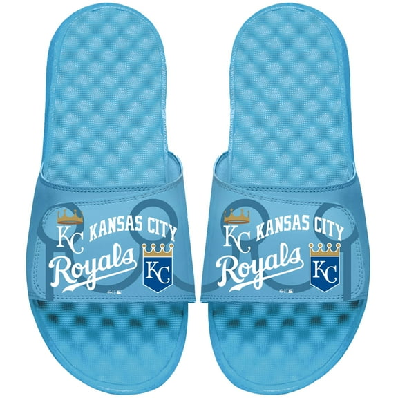 Men's ISlide Light Blue Kansas City Royals Collage Slide Sandals