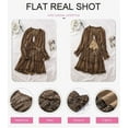thumbnail image 3 of SURJDE Womens Spring Summer Deep V Neck Ruffle Long Sleeve Floral Print Mini Dress, 3 of 7