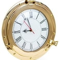 thumbnail image 6 of Nagina International Premium Nautical Brass Porthole Clock | Pirate Ship's Elegant Metal Roman Dial Face Wall Clock | Home Decorative Gifts (10 Inches), 6 of 6