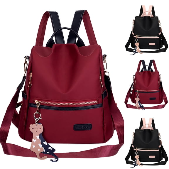 Stylago Fashion Backpack Purses with Detachable Strap Womens Medium Cute Cat Zipper Daypack College Students Travel Schoolbags Black