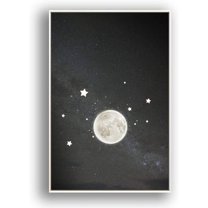 IDEA4WALL Framed Canvas Wall Art for Living Room, Bedroom Moon with Bright Canvas Prints for Modern Home Decoration Ready to Hang