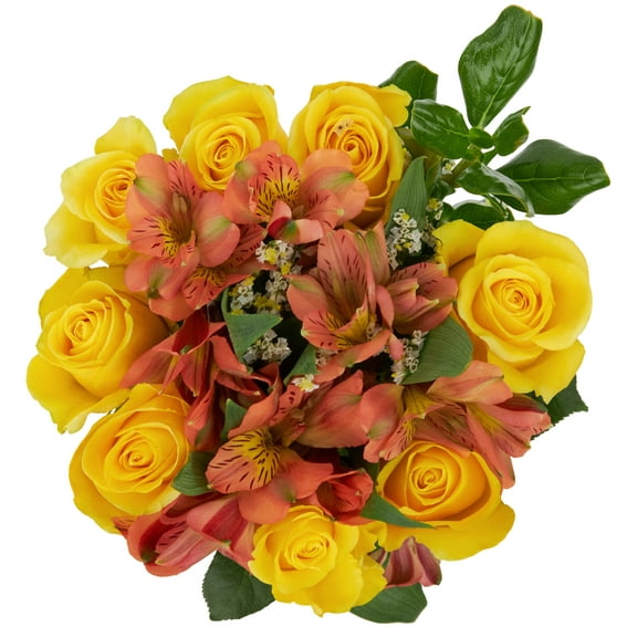 Fresh-Cut Rose and Flower Bouquet, Minimum of 13 Stems, Colors Vary