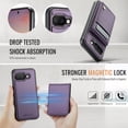 thumbnail image 3 of Decase for Google Pixel 9 Pro XL Wallet Case with Card Holder, Compatible with Mag-safe, RFID Blocking 2 in 1 Detachable Protective Phone Leather Cover with Kickstand for Women Men, Purple, 3 of 13