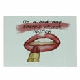 thumbnail image 1 of Fashion Cutting Board, Bad Day Make up Words Sensual Beauty Theme Inspirational Illustration Print, Decorative Tempered Glass Cutting and Serving Board, Small Size, White and Coral, by Ambesonne, 1 of 1