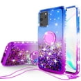 thumbnail image 1 of Samsung Galaxy A51 5G Case Ring Stand Glitter Liquid Quicksand Sparkle Shiny Bling Girls Cute Shock Proof Case - Purple/Blue, 1 of 5