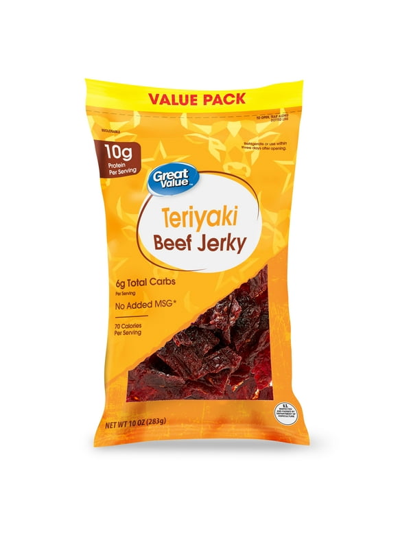 Great Value Teriyaki Beef Jerky Value Pack, 10 oz