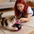 thumbnail image 4 of Smart Electric No Laser Cat Wand & Rolling Ball Interactive Self-Entertaining Pet Toy - Automatic Rolling For Cats To Relieve Boredom - Indoor Play Feline Pet Product, 4 of 4