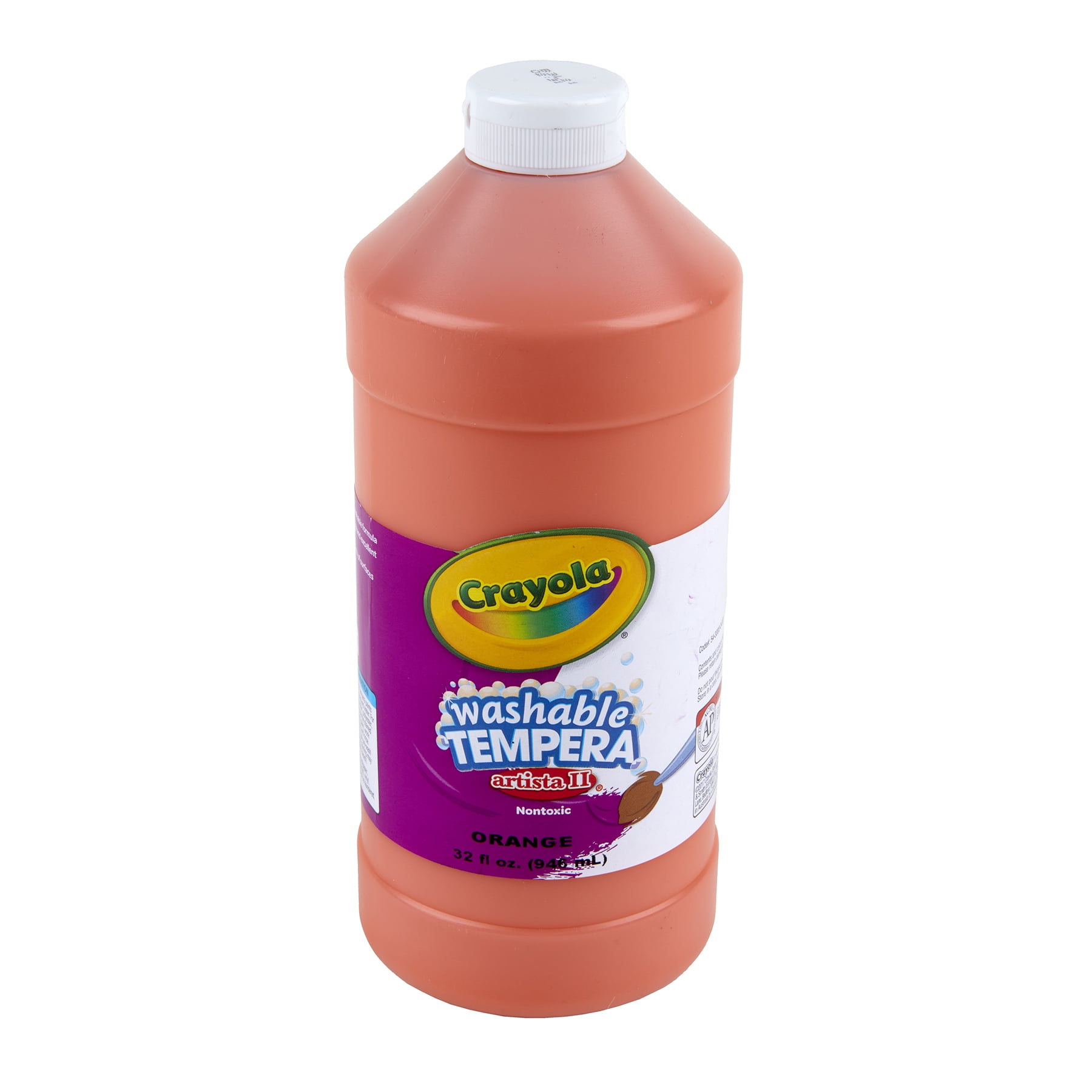 Crayola Artista II Washable Tempera Paint, 32 oz, Orange, Pack of 3