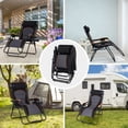 thumbnail image 2 of Sophia&William Oversized Outdoor Padded Zero Gravity Chairs Set of 2 - Dark Gray and Black, 2 of 8