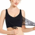 thumbnail image 5 of qolati Womens Kendally Comfy Corset Bra Front Crosses Side Buckle Everyday Bras Wireless Push Up Lace Bras Sports Bras, 5 of 5