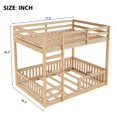 thumbnail image 4 of Bellemave Full over Full Bunk Bed Solid Wood Bunk Bed Frame with Guardrails and Ladder Heavy Duty Floor Bunk Bed for Teens, No Box Spring Needed (Natural), 4 of 9