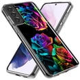 thumbnail image 2 of MUNDAZE Samsung Galaxy S21 Plus Colorful Neon Rainbow Glow Roses Double Layer Phone Case Cover, 2 of 5