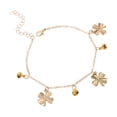 thumbnail image 2 of Tobillera de aleación delicada con cascabeles de trébol de cuatro hojas, joyería de playa de verano, tobillera ajustable, decoración para mujeres y niñas, 2 of 7