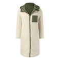 thumbnail image 6 of Dwralegc Long Fleece Jacket Women Long Sleeve Thick Plus Size Long Puffer Jacket Winter Trendy Full Zip Shearling Coat Heavyweight Hooded Cardigan with Pockets Army Green L, 6 of 9