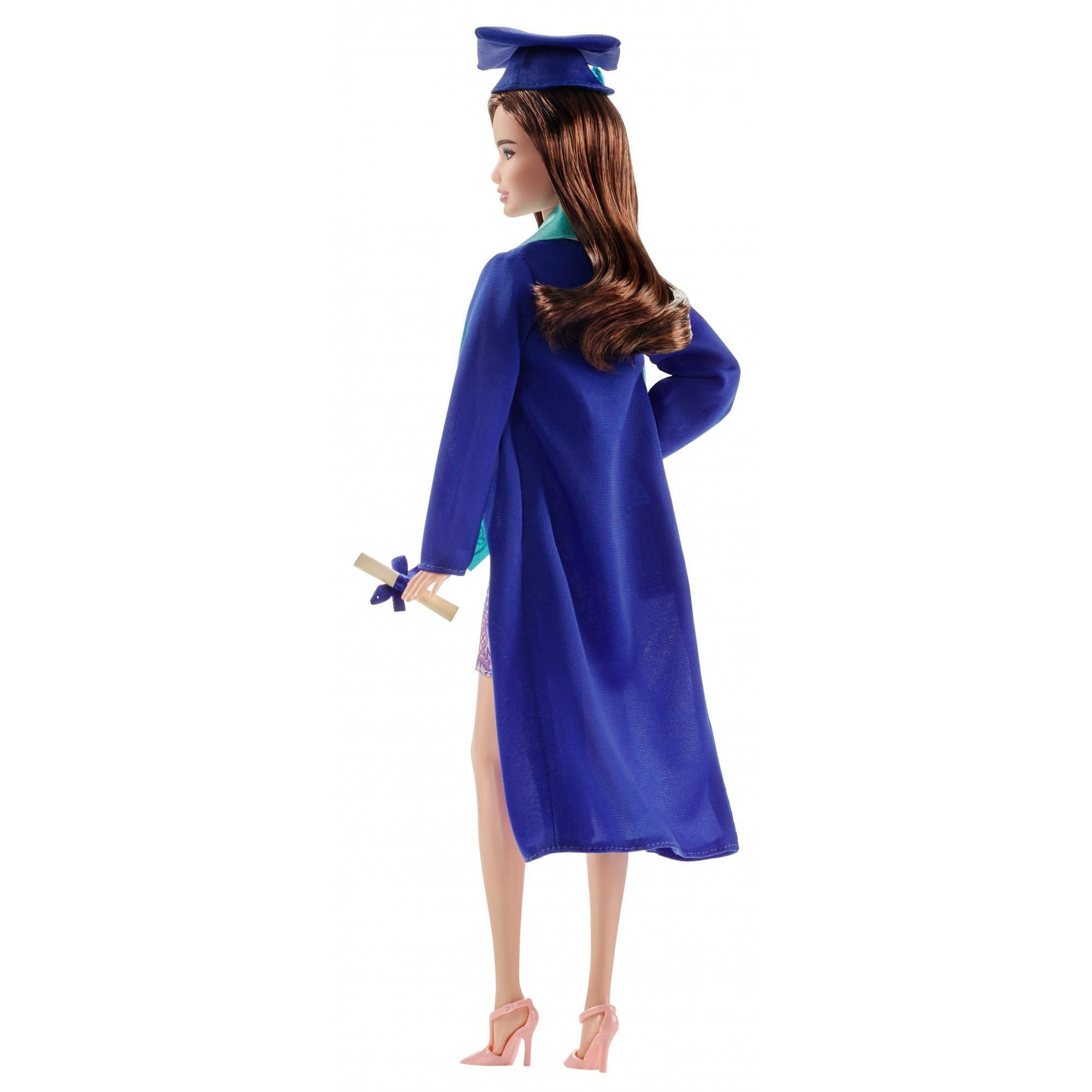 Barbie Graduation Day Cap & Gown Doll, Brunette Hair