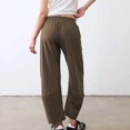 thumbnail image 7 of UZMOG Pants for Women, Barrel Pants Women Elastic Waist Tapered Leg Baggy Mid Rise Travel Work Casual Trousers Lounge Pants with Pockets, 7 of 7