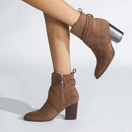 

Midewhik Women s Boots Fashion Characteristic Shoes Thick-Soled Mid-Length Boots Ankle Boots