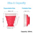 thumbnail image 2 of Uxcell Collapsible Cup, 2 Pack 200mL Travel Folding Cup for Camping, Rose Red Purple, 2 of 6