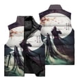 thumbnail image 2 of Chaqueta sin mangas para hombre con diseño de árbol de sol y luna, para deportes al aire libre, ciclismo, resistente al viento, cálida, con cuello alto y cremallera, 2 of 5