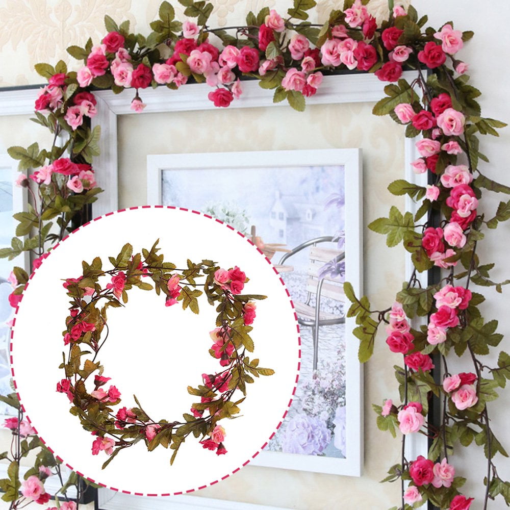 Chic Pink Rose Garland Flower Vintage Style 7Ft Wedding String