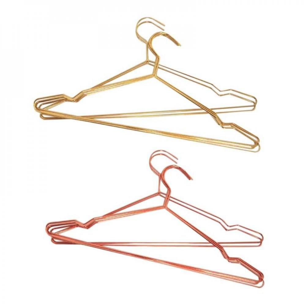 Metal Wire Hanger  Strong Rose Gold Coat Clothes Steel Water Proof Heavy  Duty Space Saving Wardrobe Hangers. – Goal Winners
