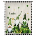 thumbnail image 2 of St. Patrick's Day Sheer Curtains 63 Inches Long, Green Shamrock Gnomes Gold Coin Beige Light Filering Curtains, Breathable Simi Curtain Privacy Drapes for Living Room Bedroom Window Treatment, 2 of 9