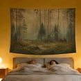thumbnail image 6 of FLASHLUMI 60"×50" Tapestry, Misty Forest Animal Tapestry, Bear & Deer Wildlife Nature Landscape Wall Hanging for Bedroom Living Room Dorm Home Decor, 6 of 8
