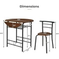 thumbnail image 7 of VINGLI Folding Dining Table and Chairs for 2,31.5" Drop Leaf Dining Table for Small Space,Round Folding Table with 2 Chairs for Home,Kitchen,Apartment,Black&Brown, 7 of 7