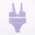thumbnail image 5 of LoyisViDion Women'S Swimsuit Clearance Women'S Bikini Set Swimsuit Two Piece Filled Soild Swimwear Beachwear Purple S, 5 of 6